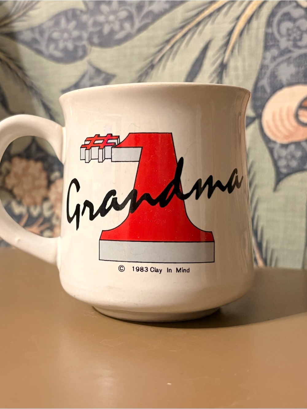 Grandma #1 Red and Black Coffee Mug by Clay In Mind